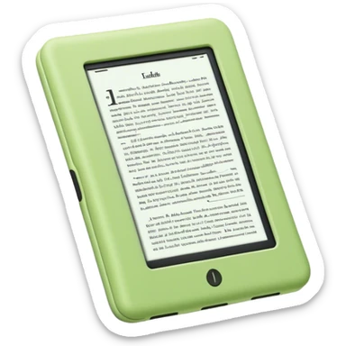 kindle reader na cor verde claro com página aberta  sticker