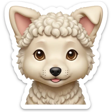 short haired Small curly white dog with stuck up ears  sticker