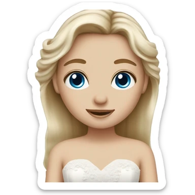 Blonde hair blue eyed girl with brown hair hazel eyes boy getting married  sticker