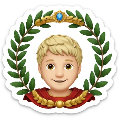 A detailed face emoji of Nero, the Roman emperor sticker