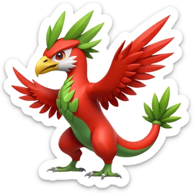 Blaziken-Sceptile-Hawlucha-fusion sticker