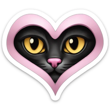 Cat eye heart sticker