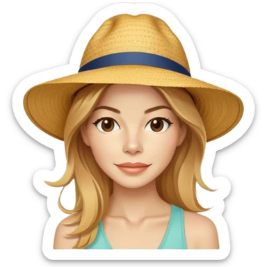 Michelle Monaghan with honey blonde hair on vacation at beach sticker