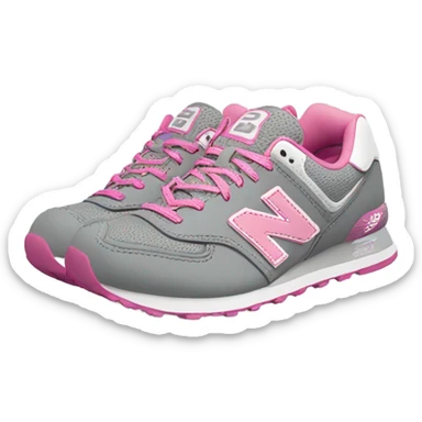 Grey and pink New balance single shoe sticker