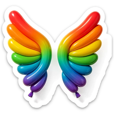 a pair of wings in balloon style sticker
