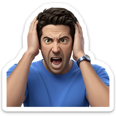 excited guy in blue shirt sticker