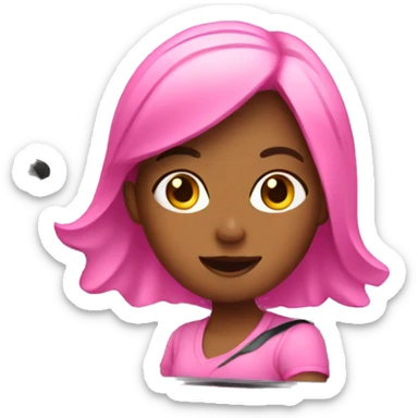 Girl driving pink car  sticker