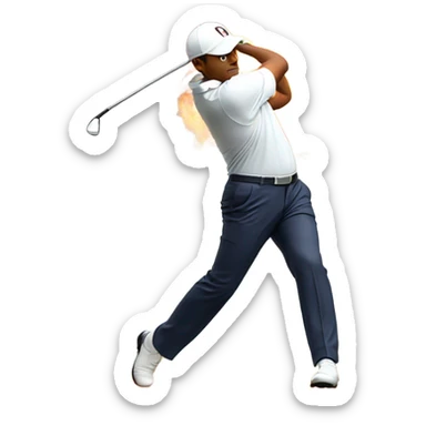 Golfing on fire sticker