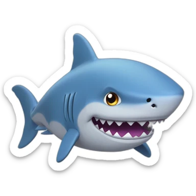 BLÅHAJ fluffy plush soft shark with dopey expression sticker
