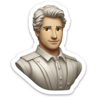 Grande estátua de um Homem branco romano sem roupa. Há destaque para sua v-line na cintura e seu bico do peito enorme. sticker