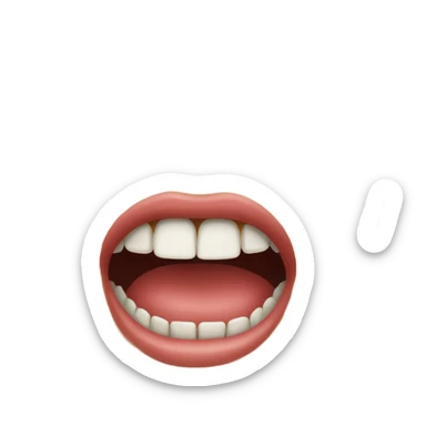 Mouth biting upper lip sticker