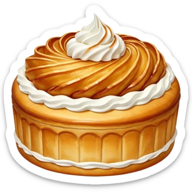 Saint Honoré cake, pastry base, cream, caramelized puffs, classic French dessert sticker