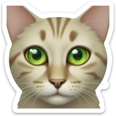 green-eyed cat indoors looking sticker