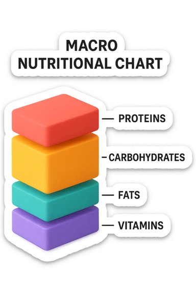 Piano A Macro nutrizionale GRAFICO in 3d sticker