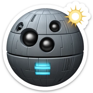 Star wars death star with beam emerging sticker