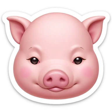 Meme-Worthy Cute Sleeping Pig Portrait Emoji, Head resting peacefully with a contented smile, showcasing a delightfully stout build and a luxuriously soft rosy-pink hide, eyes shut in a serene, restful nap, Simplified yet hilariously adorable features, highly detailed, glowing with a soft, drowsy light, high shine, relaxed and utterly lovable, stylized with an air of playful laziness, bright and heartwarming, soft glowing outline, capturing the essence of a comically sleepy pig, so meme-worthy it feels like it could instantly become the next viral sensation of adorable slumber! sticker