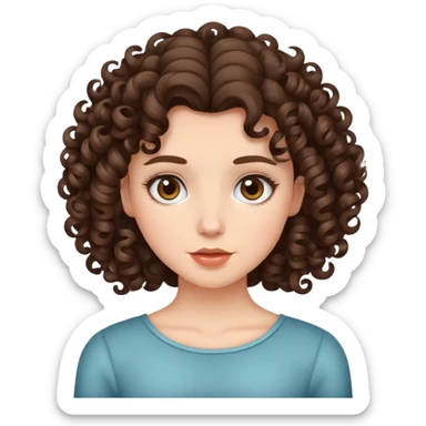 Brunette girl with curls  sticker