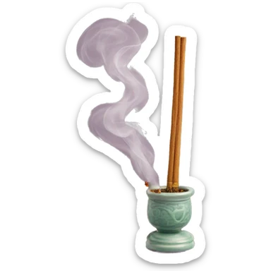 Incense stick in holder smoking sticker