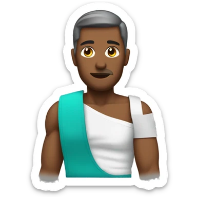 Shoulder surgery with arm sling  sticker