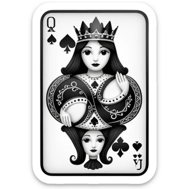 Queen of spades card sticker