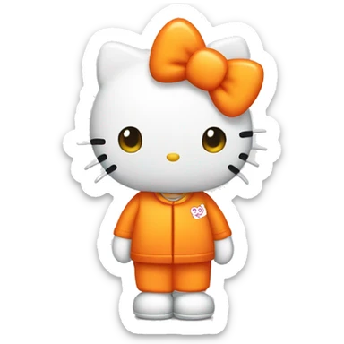 Hello kitty dressed in orange  sticker