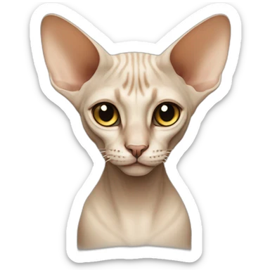beige sphinx cat sticker