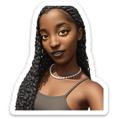dark-skinned girl in nature sticker