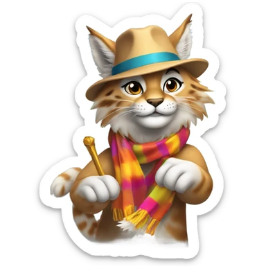 lynx doing magic sticker