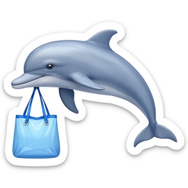 dolphin with nilon bag sticker