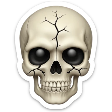 Generate a gothic style emoji of a skull face. sticker