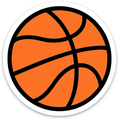 basketball, modern icon style, simple and bold, suitable for app or website use sticker