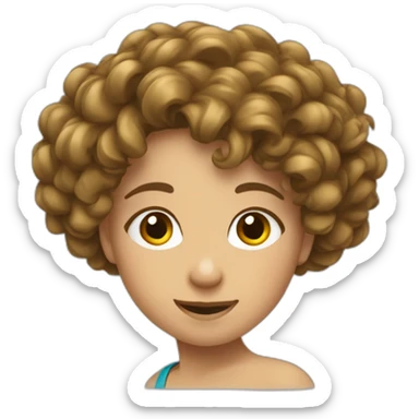 Une fille au cheveux bouclés qui dab sticker