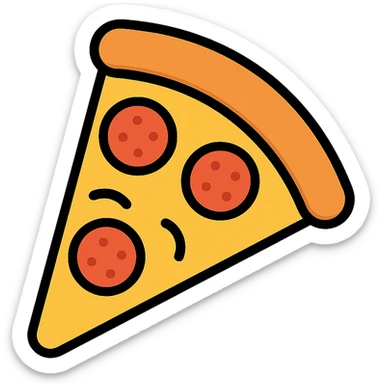colored icon of a New York style pizza slice sticker