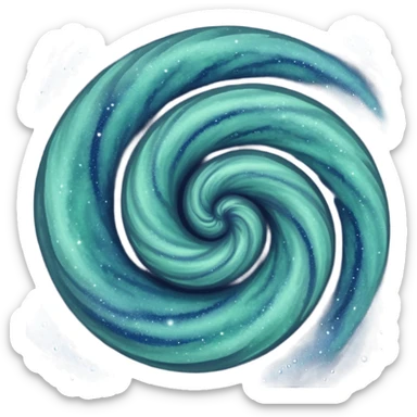 Mint green and dark blue galaxy  sticker