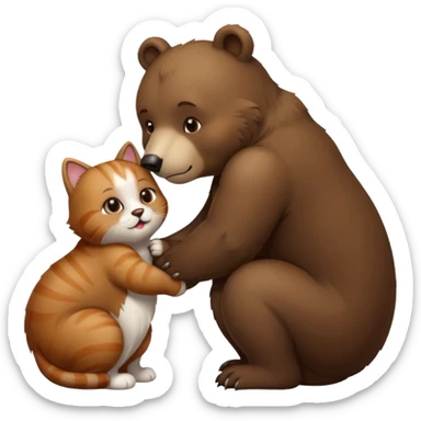 Bär küsst Katze auf Hintern sticker