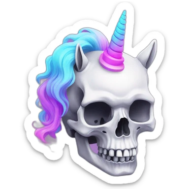 skull unicorn vaporwave sticker
