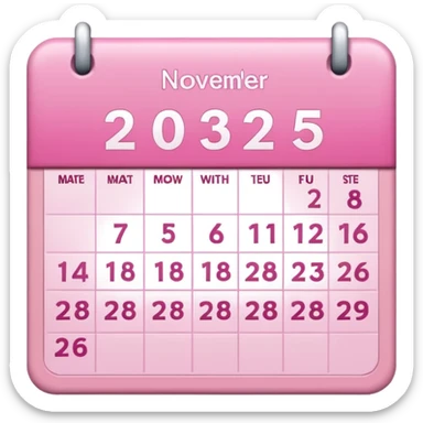 pink calendar of november 2025 sticker