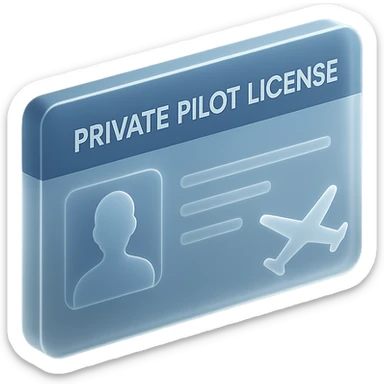 modern private pilot license with a sleek blue and white color scheme and subtle gradients sticker