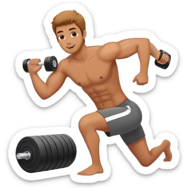 gym guy foam-rolling sticker