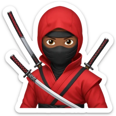 black skin ninja red clothes sticker