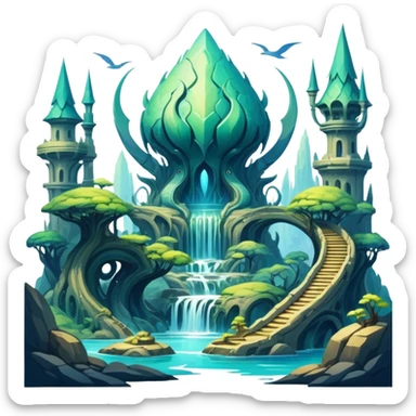  Epic painted artistic abstract complex detailed aesthetic-Fakémon-creature-scenery sticker
