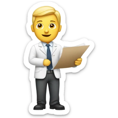 White man holding a resume sticker