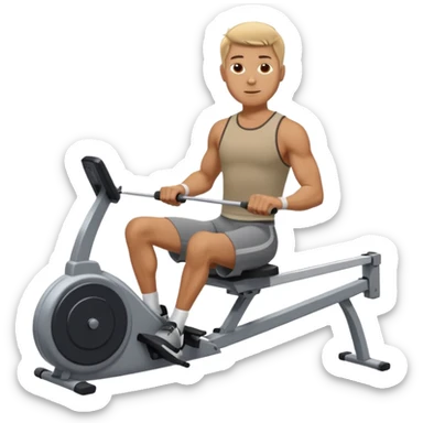 guy workout rowing on machine  sticker