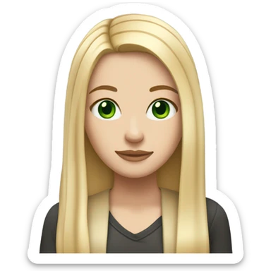 White girl with Long straight blonde hair, green eyes, tattoos sticker