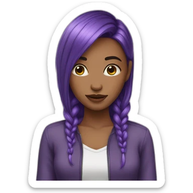 girl purple hair shocke sticker