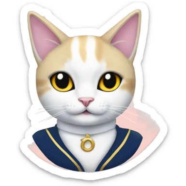 Sailor moon style cat sticker
