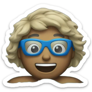 person in a swimming pool sticker