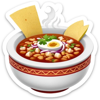 a bowl of pozole rojo, ultra realistic sticker