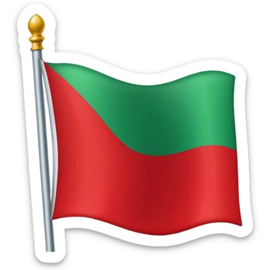 Una bandera roja y verde abajo corte recto osea q no haya espacio de fondo sticker