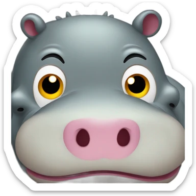 impatient hippopotamus sticker